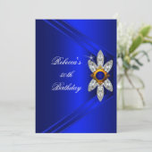 50e verjaardag Koninklijk Blauw Diamond Afbeelding Kaart (Staand voorkant)