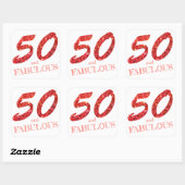 50e verjaardag Koraal Glitter Sparkle Vierkante Sticker (Vel)