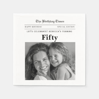 50e verjaardag Krantenpapier servetten