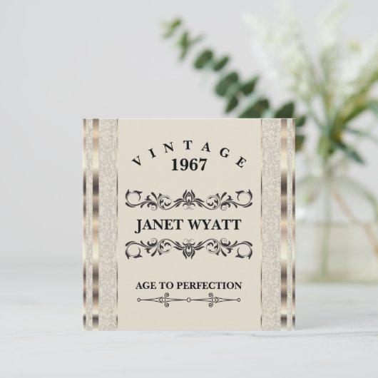 50e verjaardag | Kreta en goud Kaart (Staand voorkant)