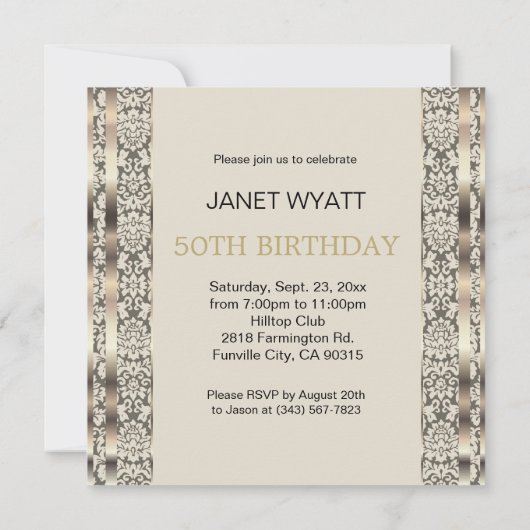 50e verjaardag |  Kreta en goud Kaart (Achterkant)