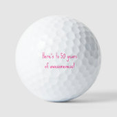 50e verjaardag Lady Golfer roze citaat elegant Golfballen (Voorkant)