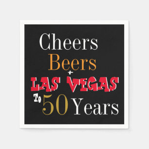 50e verjaardag Las Vegas Cheers and Beers Party Servet