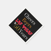 50e verjaardag Las Vegas Cheers and Beers Party Servet (Hoek)