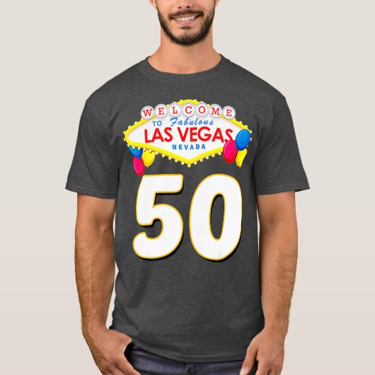 50e verjaardag Las Vegas Fabulous 50 jaar oud T-shirt (Voorkant)