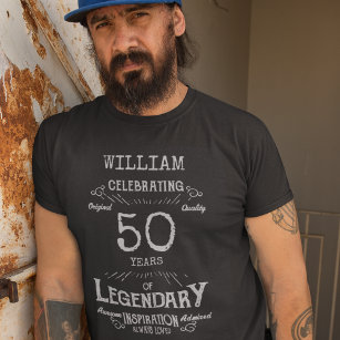 50e verjaardag Legend Naam toevoegen T-shirt