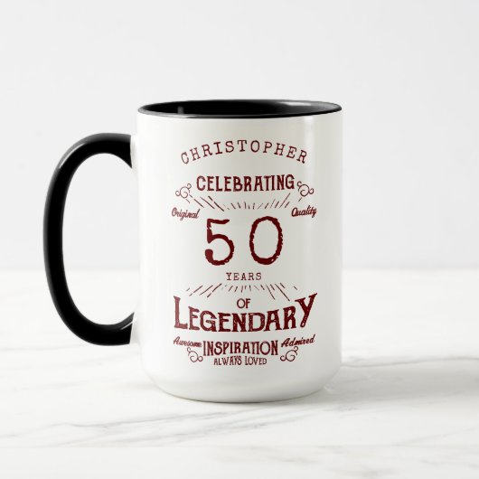 50e verjaardag Legendarische  naam Red Legend Mok (Links)