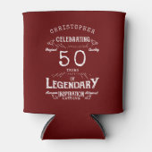 50e verjaardag Legendary Red Name Legend Blikjeskoeler (Voorkant)