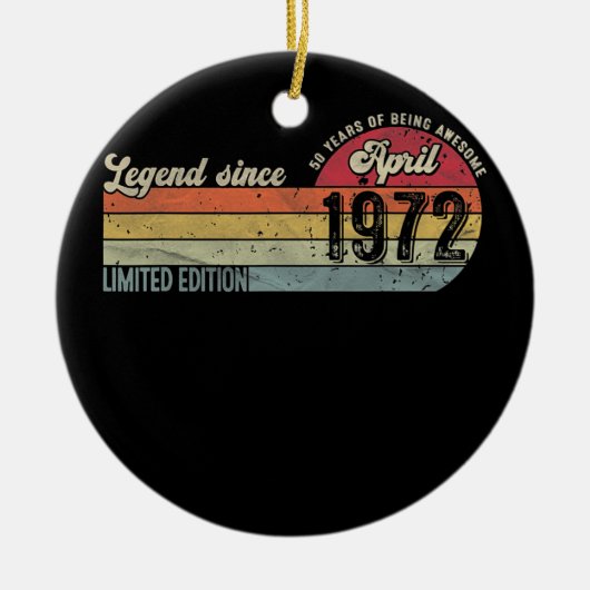  50e verjaardag Legende sinds april 1972 50 Keramisch Ornament (Voorkant)