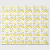 50e verjaardag lente bloem kunst genaamd cadeauoms cadeaupapier (Vlak)