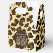 50e verjaardag Leopard Balloon Script Bedankdoosjes (Geopend)