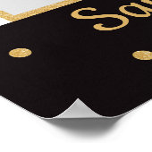 50e verjaardag Lijst met Gold en zwarte foto Prop. Poster (Hoek)