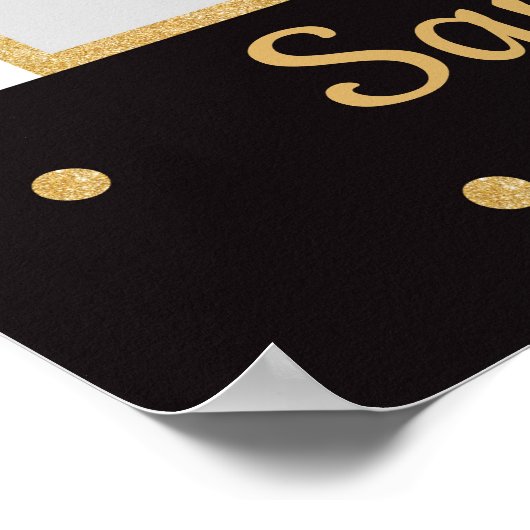 50e verjaardag Lijst met Gold en zwarte foto Prop. Poster (Hoek)