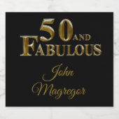 50e verjaardag likeurfles etiket (Enkel label)