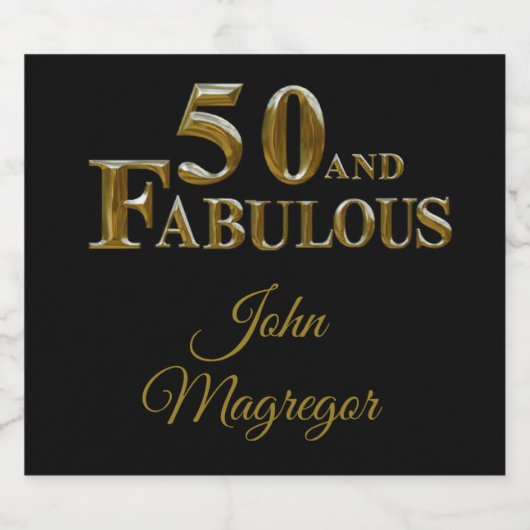 50e verjaardag likeurfles etiket (Enkel label)