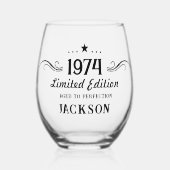50e verjaardag Limited Edition 1974 Wijnglas Zonder Voet (Voorkant)