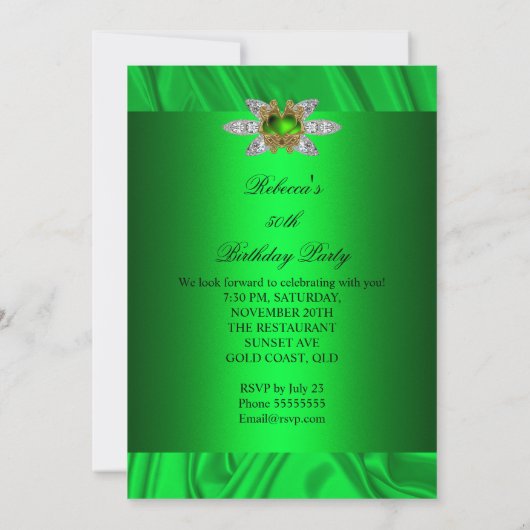 50e verjaardag Linggroene diamant Afbeelding Kaart (Achterkant)