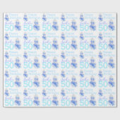 50e verjaardag Lobelia blue met de naam cadeauomsl Cadeaupapier (Vlak)