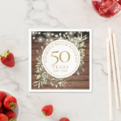 50e verjaardag Loof Bos Bruine Kerstverlichting Sl Servet (Insitu)