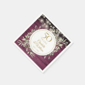 50e verjaardag Loofwerk Rood Houten Slingerlichtje Servet (Hoek)