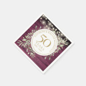 50e verjaardag Loofwerk Rood Houten Slingerlichtje Servet (Hoek)