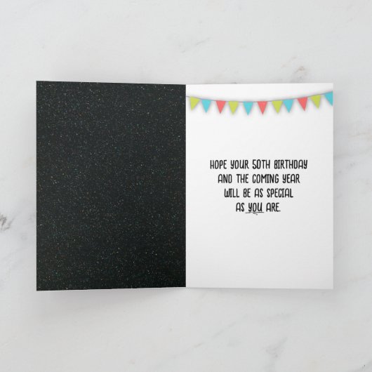 50e verjaardag Luchtballonnen met een aviator zonn Kaart (Binnen)