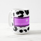 50e verjaardag Luipaardprint Koffiemok (Voorkant links)