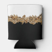 50e verjaardag luxe gouden bloemen elegant chic blikjeskoeler (Achterkant)