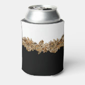 50e verjaardag luxe gouden bloemen elegant chic blikjeskoeler (Blikje Achterkant)