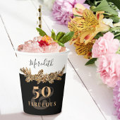 50e verjaardag Luxe Gouden Bloemen Elegant Klasse Papieren Bekers