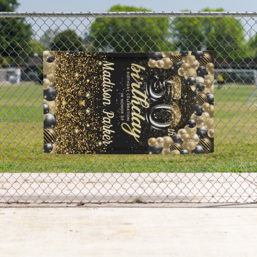 50e verjaardag Luxe, speciaal gepersonaliseerd zwa Spandoek (Insitu)