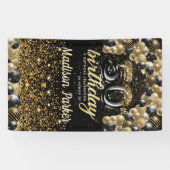 50e verjaardag Luxe, speciaal gepersonaliseerd zwa Spandoek (Horizontaal)