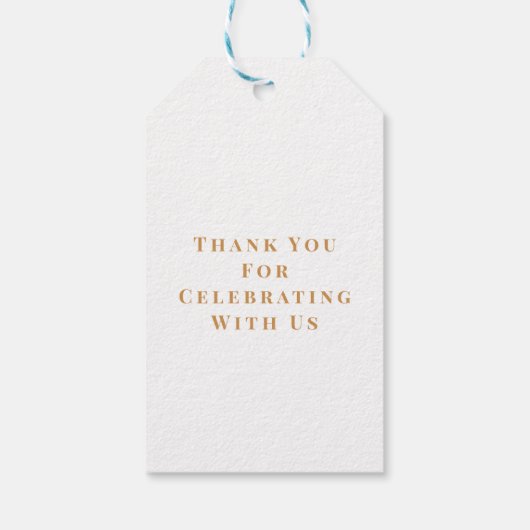 50e verjaardag Luxury Golden Flowers Elegant Class Cadeaulabel (Achterkant)