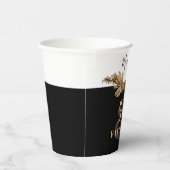 50e verjaardag Luxury Golden Flowers Elegant Class Papieren Bekers (Rechts)