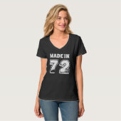 50e verjaardag Made in 72 Typografie Black T-Shirt (Voorkant volledig)