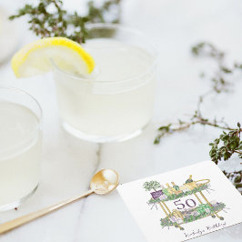 50e Verjaardag Mahjong Bar Winkelwagen Custom Kartonnen Onderzetters