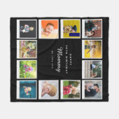 50e verjaardag Mammie Foto Collage Sjabloon Black Fleece Deken (Voorkant (Horizontaal))