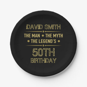 50e verjaardag Man Myth Legend Papieren Bordje