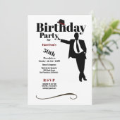 50e verjaardag Man Pet Silhouette Kaart (Staand voorkant)