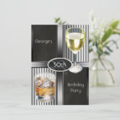 50e verjaardag Mannen Drinken Chalkboard Black Kaart (Staand voorkant)