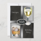 50e verjaardag Mannen Drinken Chalkboard Black Kaart (Voorkant)