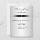 50e verjaardag Mannen Drinken Metal Black Silver Kaart (Achterkant)