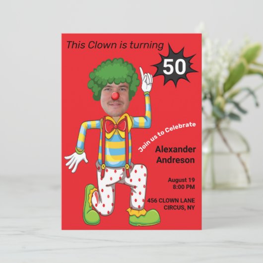 50e verjaardag Mannen Funny Clown Epic New Amazing Kaart (Staand voorkant)