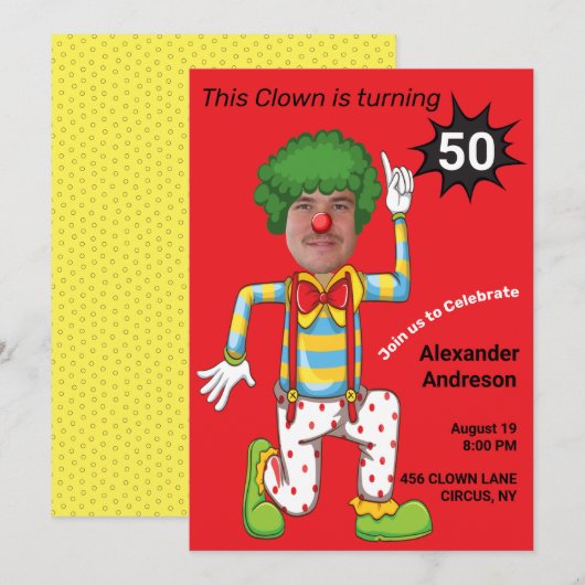 50e verjaardag Mannen Funny Clown Epic New Amazing Kaart (Voorkant / Achterkant)