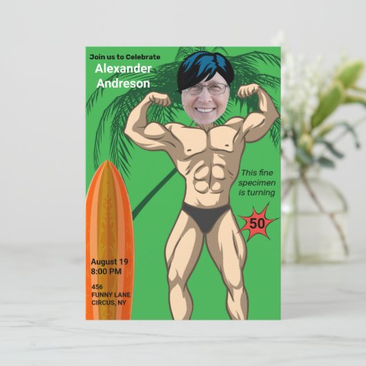 50e Verjaardag 💪🤣 Mannen Grappige Bodybuilder Sp Kaart (Staand voorkant)