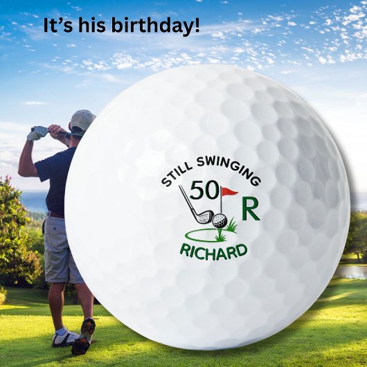 50e verjaardag mannen monogram naam golfballen
