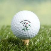 50e verjaardag mannen monogram naam golfballen (Insitu Shirt)