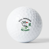 50e verjaardag mannen monogram naam golfballen (Voorkant)