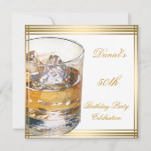 50e verjaardag Mannen Sepia Gold Cold Drink Man Kaart (Voorkant)