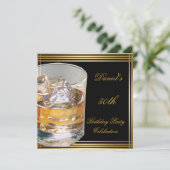 50e verjaardag Mannen Sepia Gold Cold Drink Man Kaart (Staand voorkant)